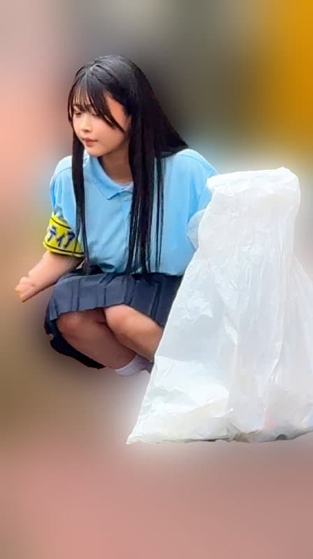 OREMO-626 しゃがんでごみを拾ってる様子
