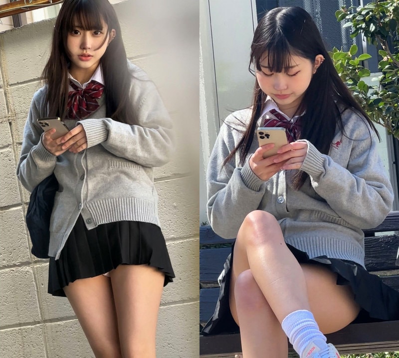 OREMO-239 制服姿でスマホ見つめる太ももがたまらない