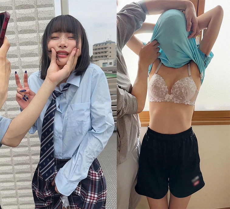 OREMO-470 制服姿の女子マネが顔をつままれる