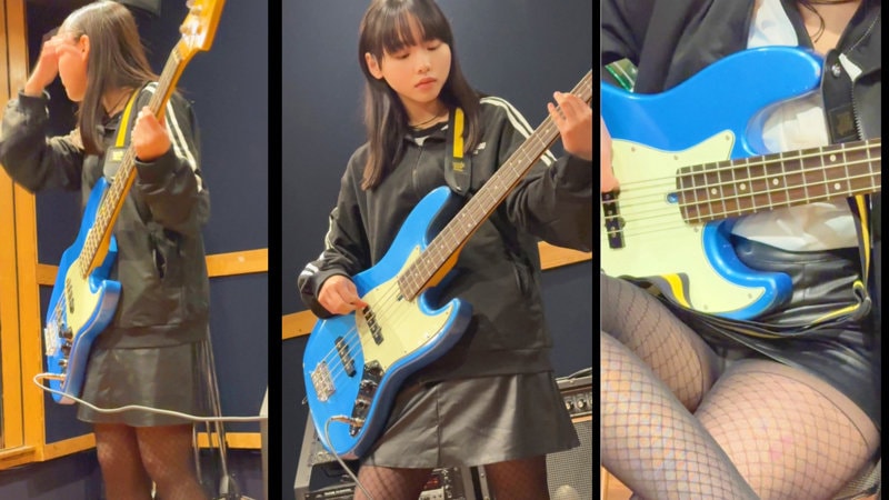 OSHI-017 ベース弾きながら太もも丸見え