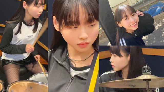 OSHI-017 真剣にドラム叩いている表情