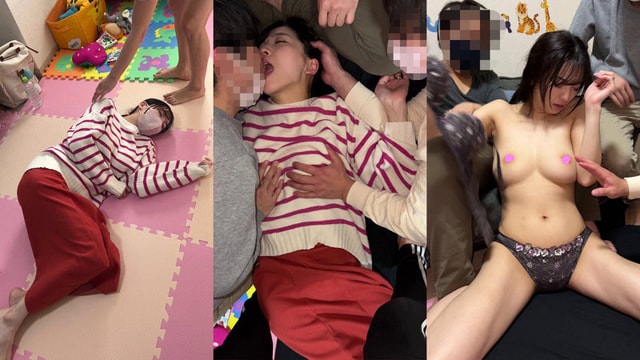 SHINKI-230 床に寝かされて複数の手で胸を揉みしだかれる