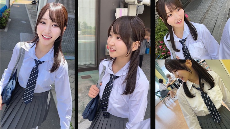 SMUC-168 制服姿で外を歩く笑顔の彼女