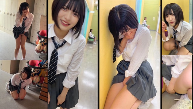 SMUC-169 廊下で股間を抑えて悶える様子